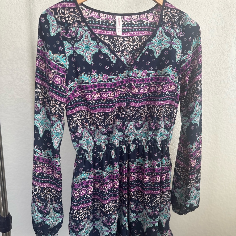 Floral Bohemian Long Sleeve Romper